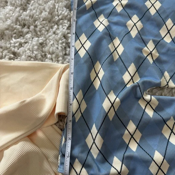 Beach Riot Blue and White Carlie One Piece Swimsuit Cut-Out Design & Belt large - Picture 10 of 13